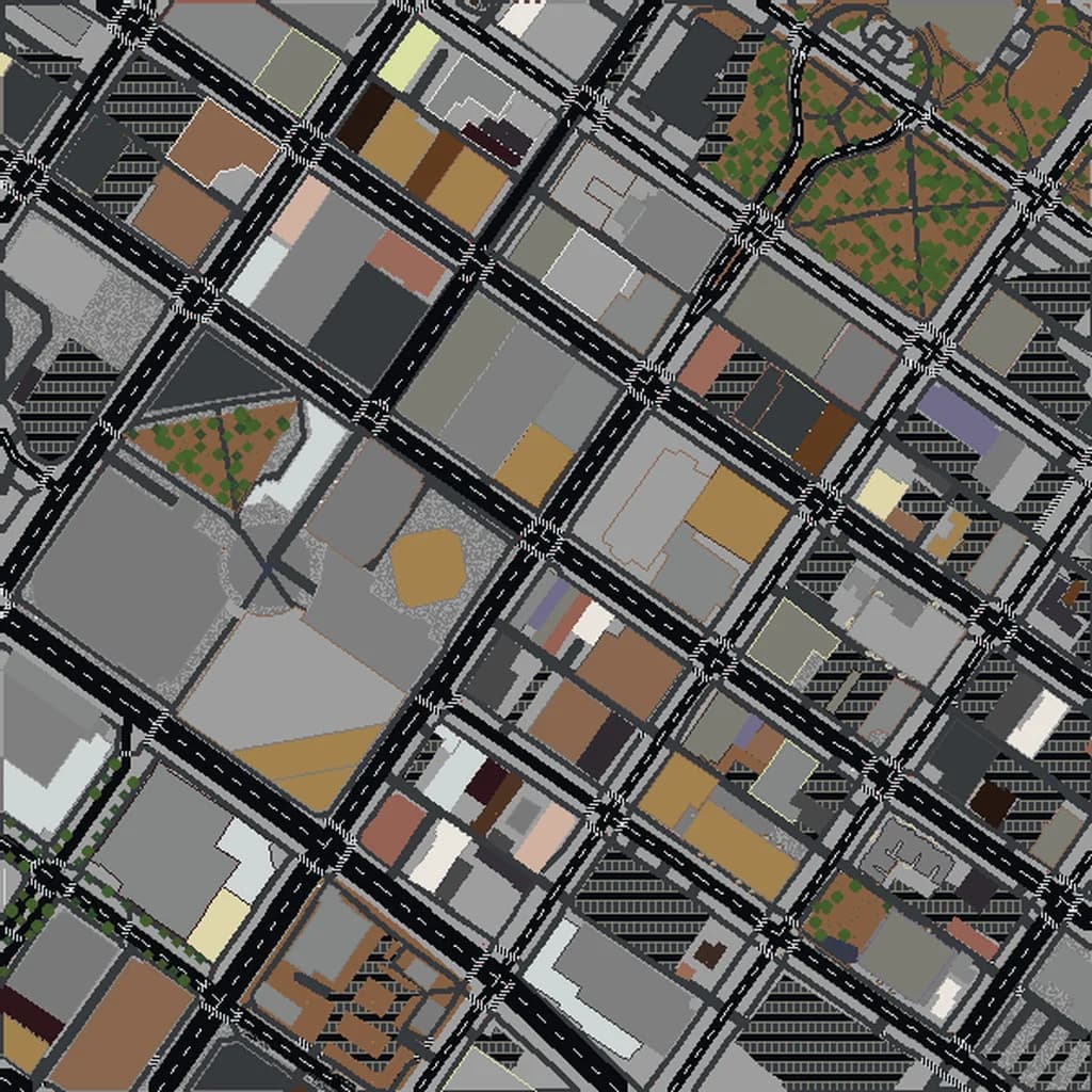 Vista aérea de Boise como mundo de Minecraft