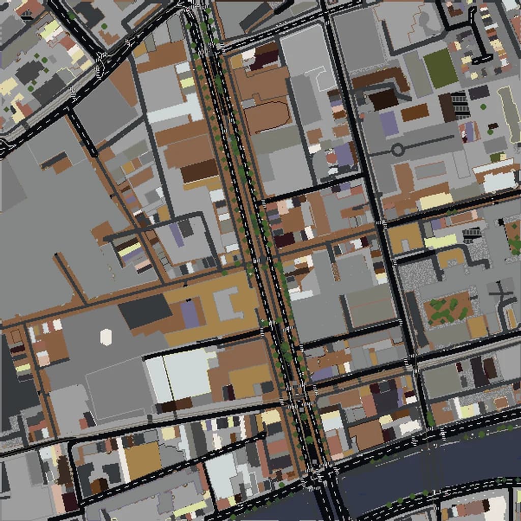 Vista aérea de Dublín como mundo de Minecraft