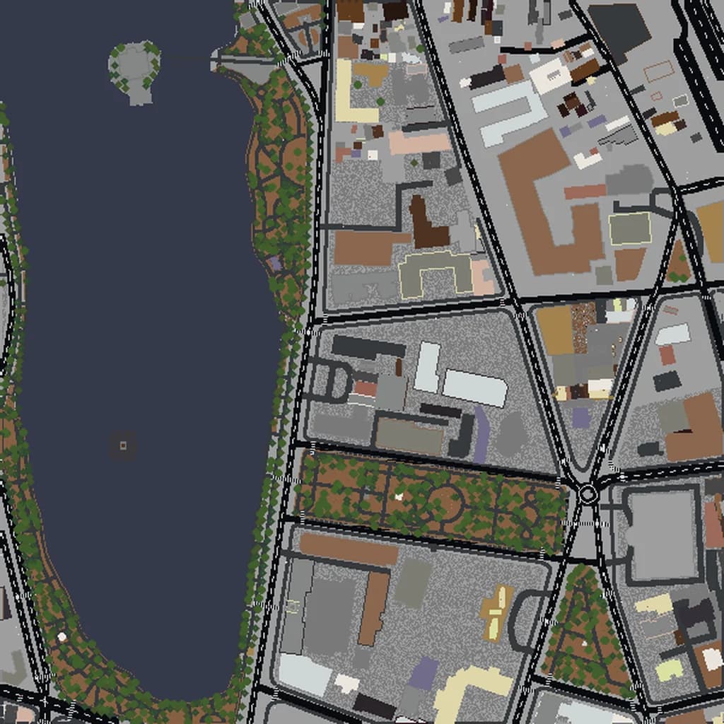 Vista aérea: Hanói como mundo de Minecraft