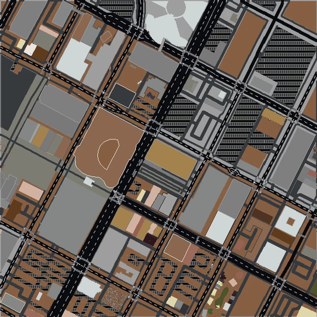 Vista aérea de Las Vegas como mundo de Minecraft