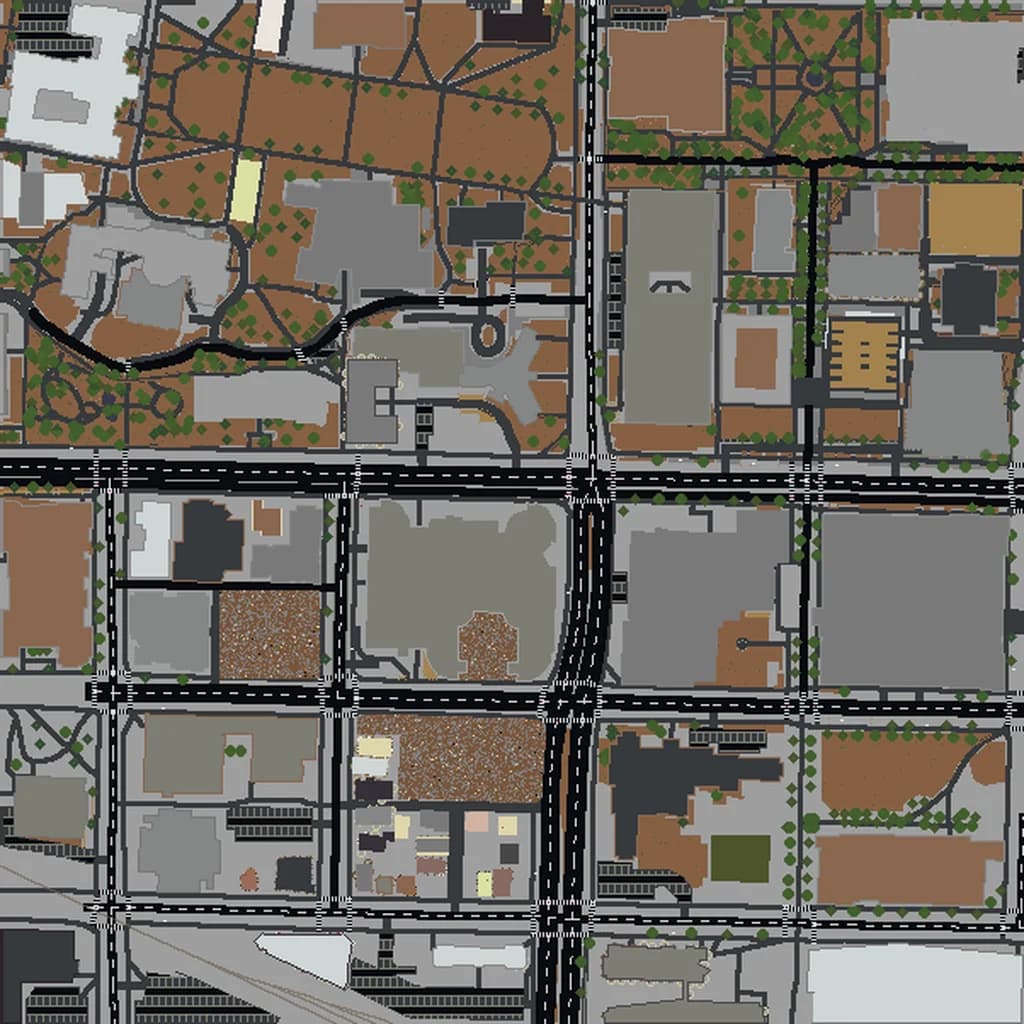 Vista aérea de Madison como mundo de Minecraft