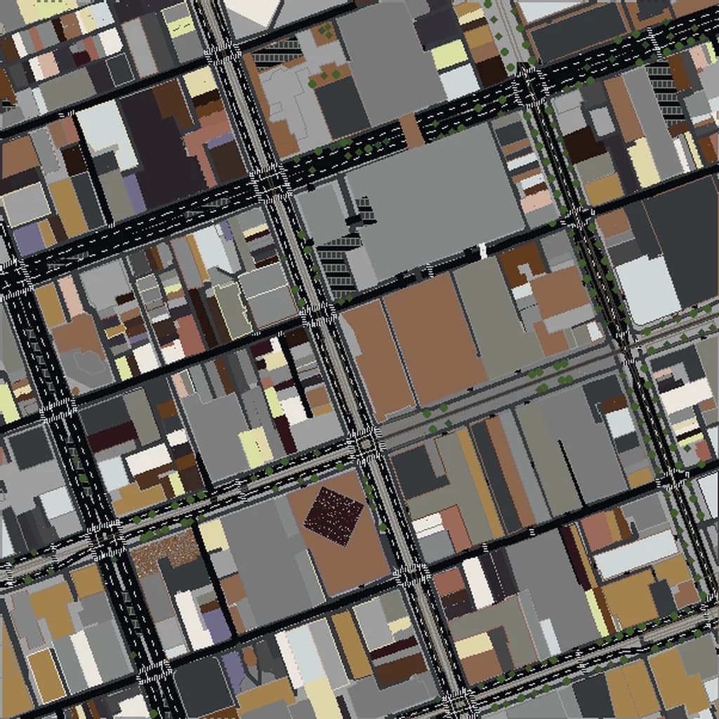 Vista aérea: Melbourne como mundo de Minecraft