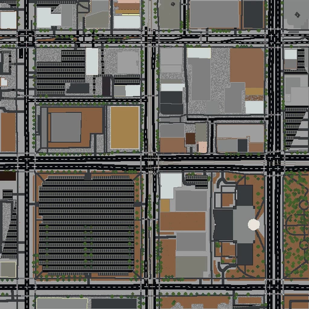 Vista aérea de Salt Lake City como mundo de Minecraft