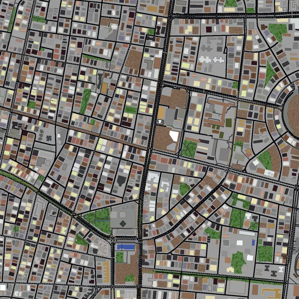 Minecraft dünyası olarak Tel Aviv, yukarıdan görünüm