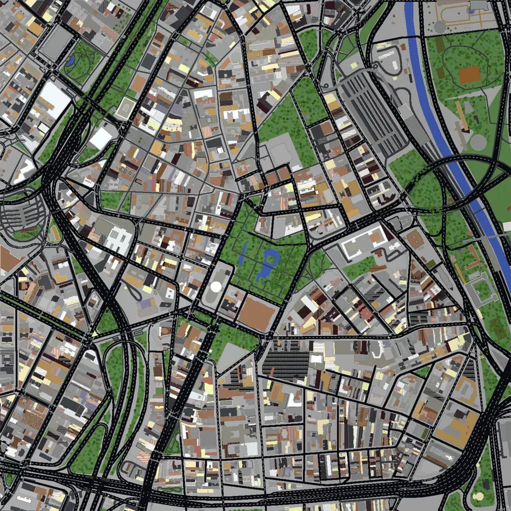 Minecraft dünyası olarak São Paulo, yukarıdan görünüm