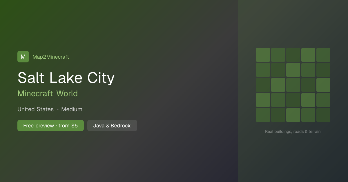 Salt Lake City Minecraft Map — Real City World (Java & Bedrock ...