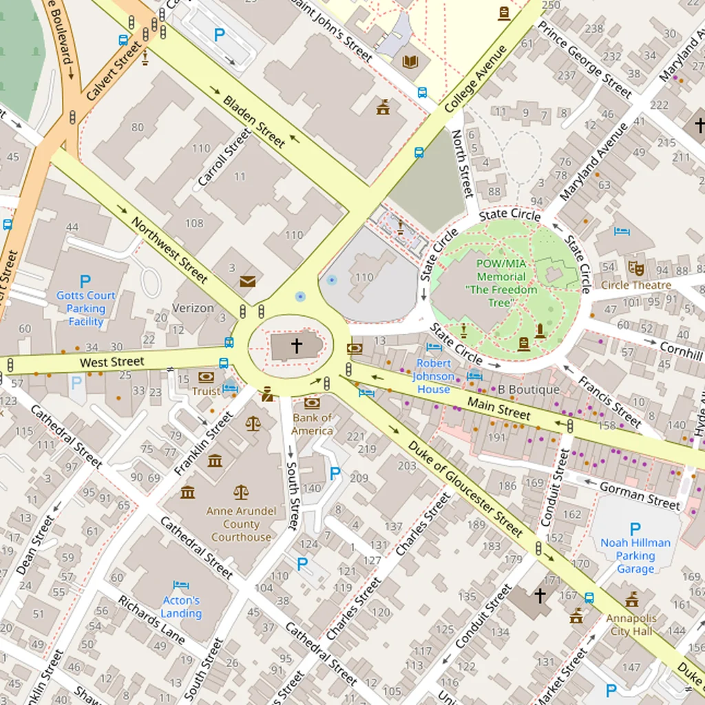 Real-world map of Annapolis