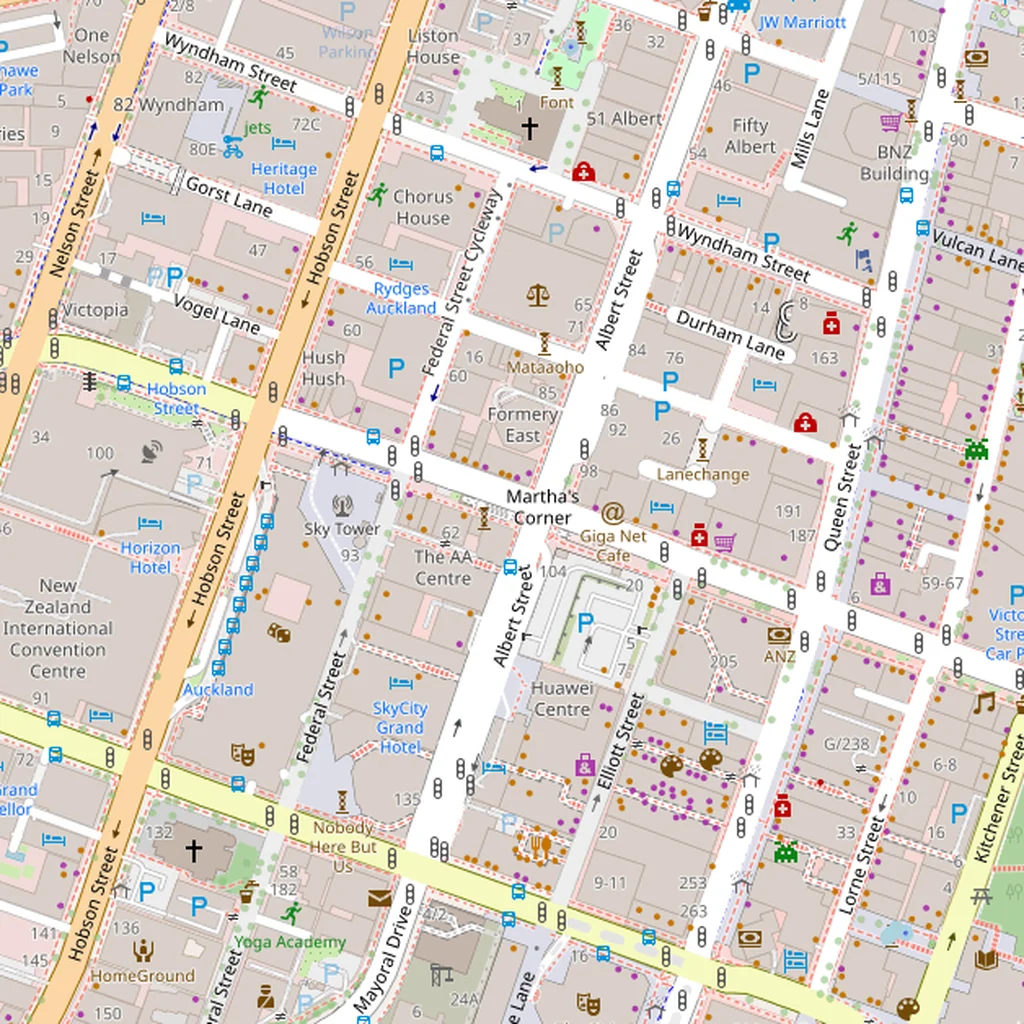Real-world map of Auckland