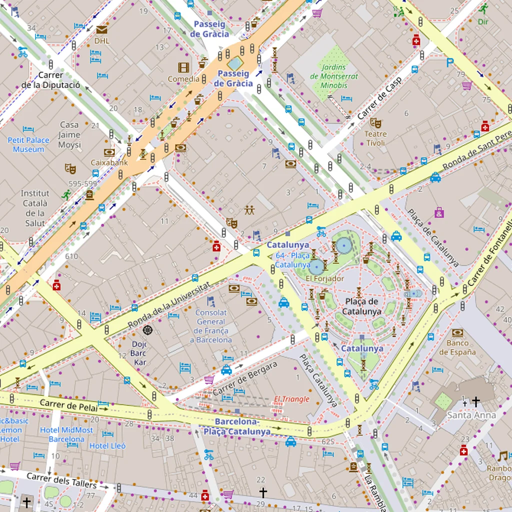 Real-world map of Barcelona