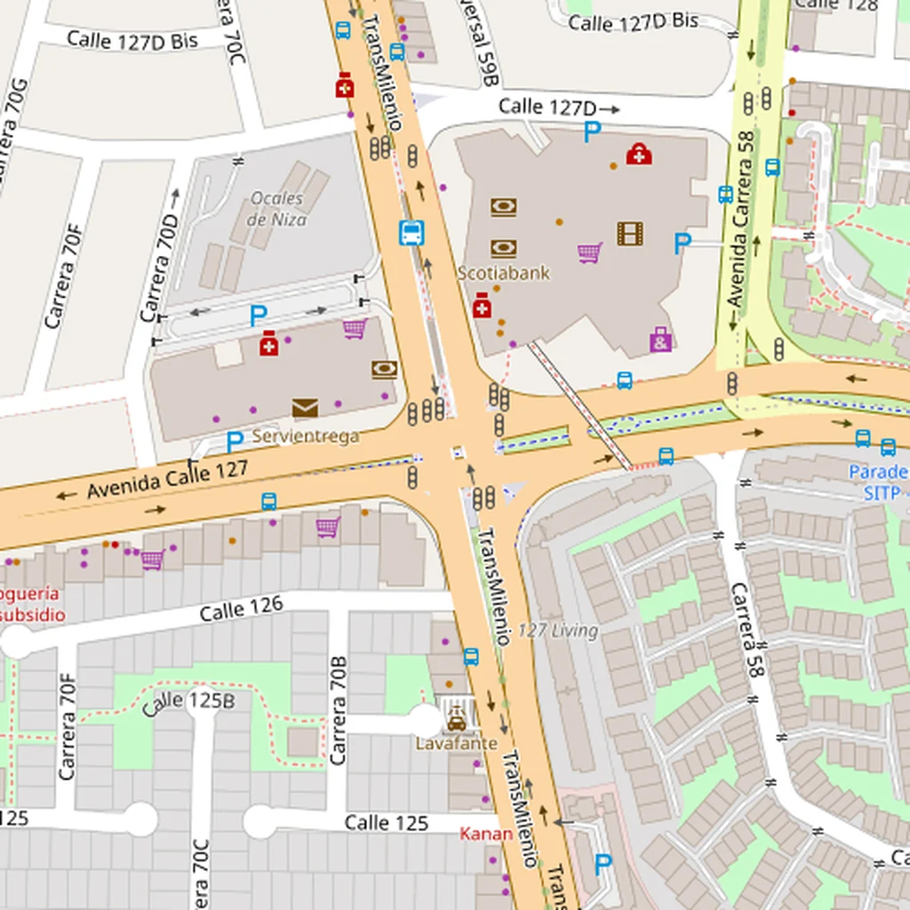 Real-world map of Bogotá