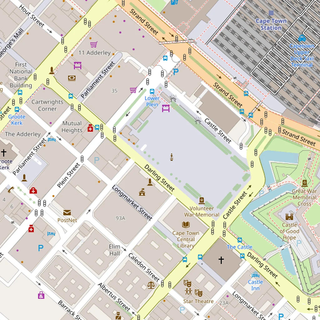 Real-world map of Cape Town