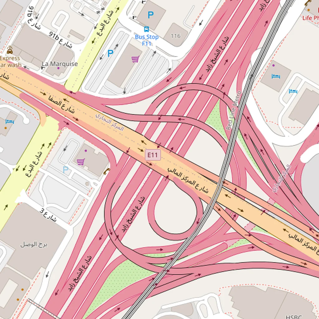 Real-world map of Dubai