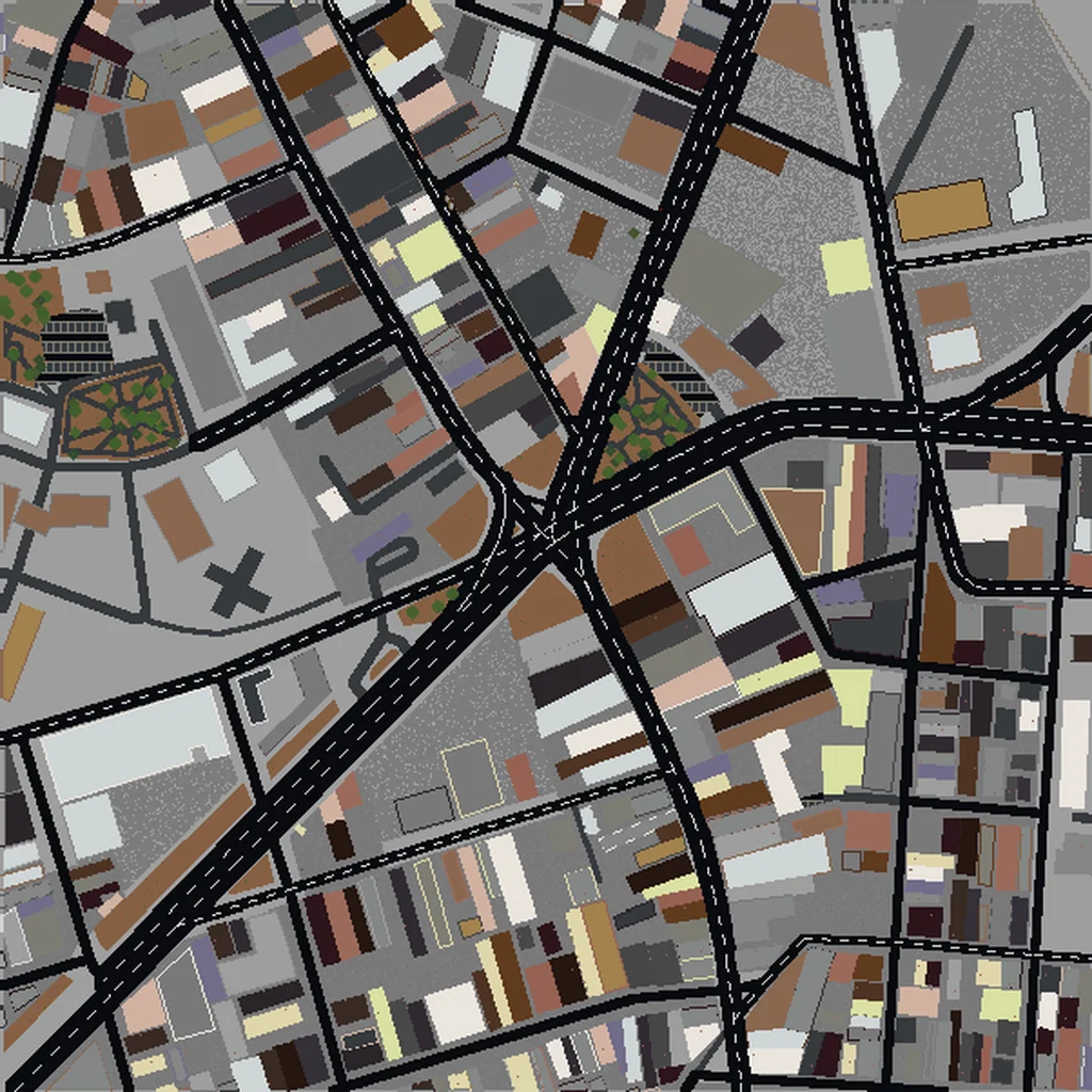 Top-down view of Havana generated as a Minecraft world