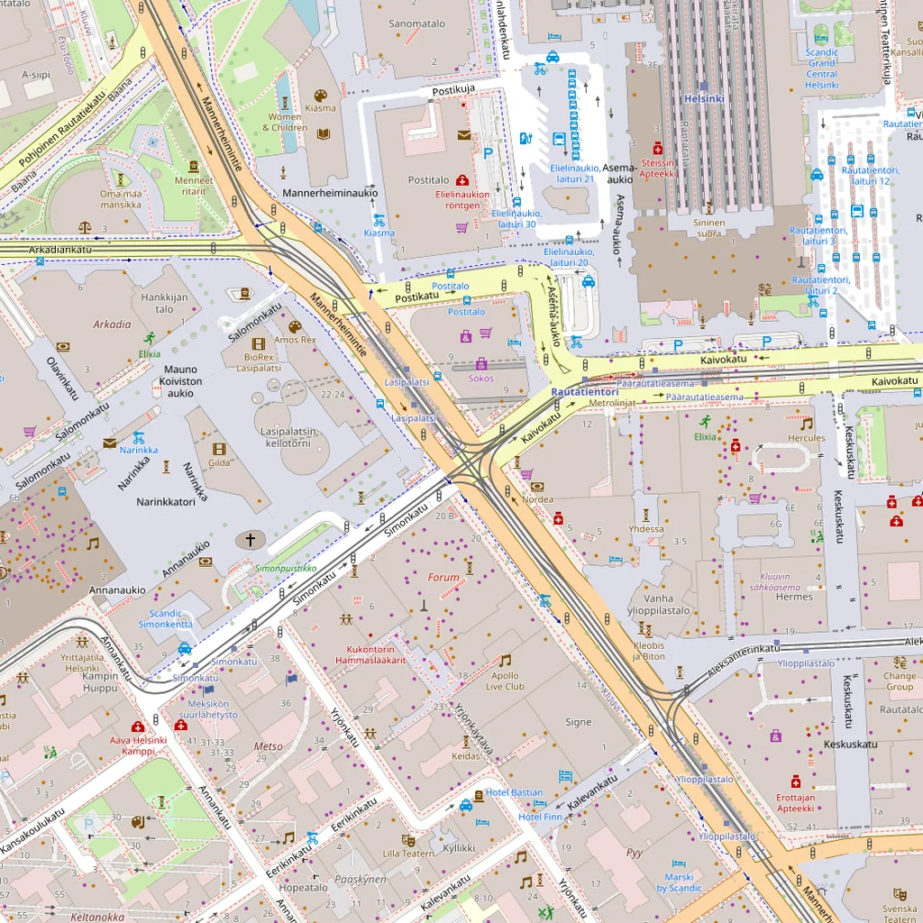 Real-world map of Helsinki