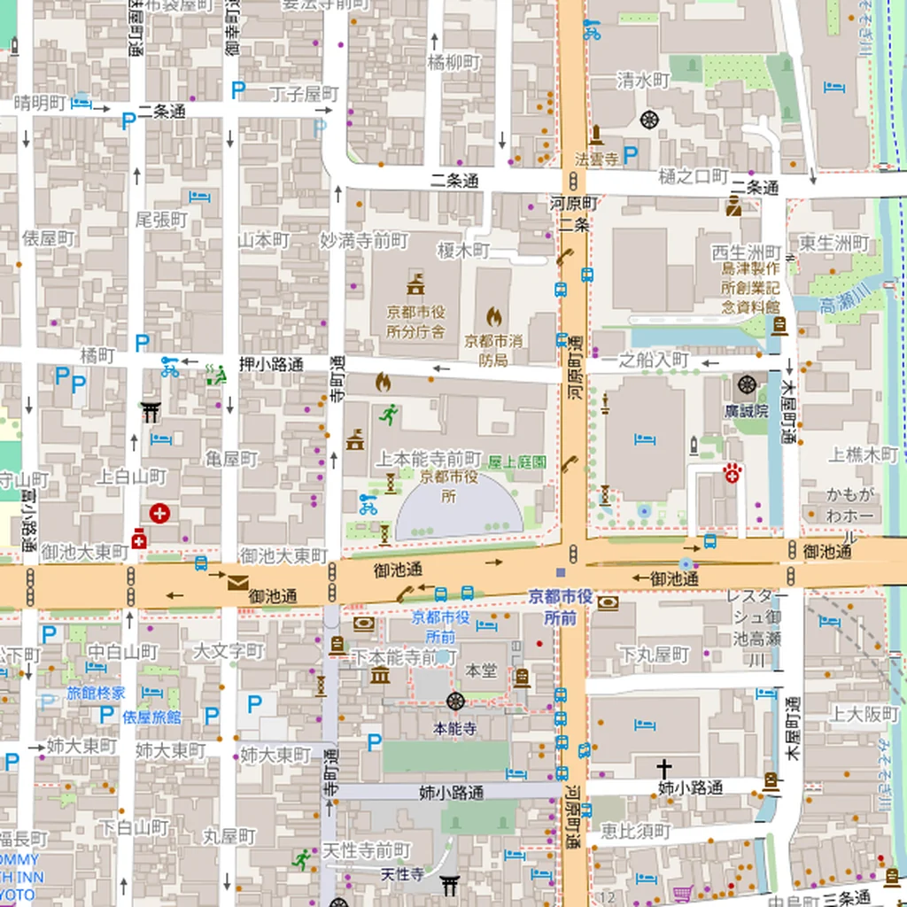 Real-world map of Kyoto