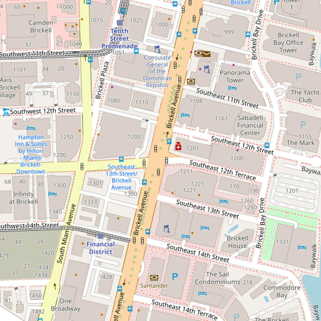 Real-world map of Miami