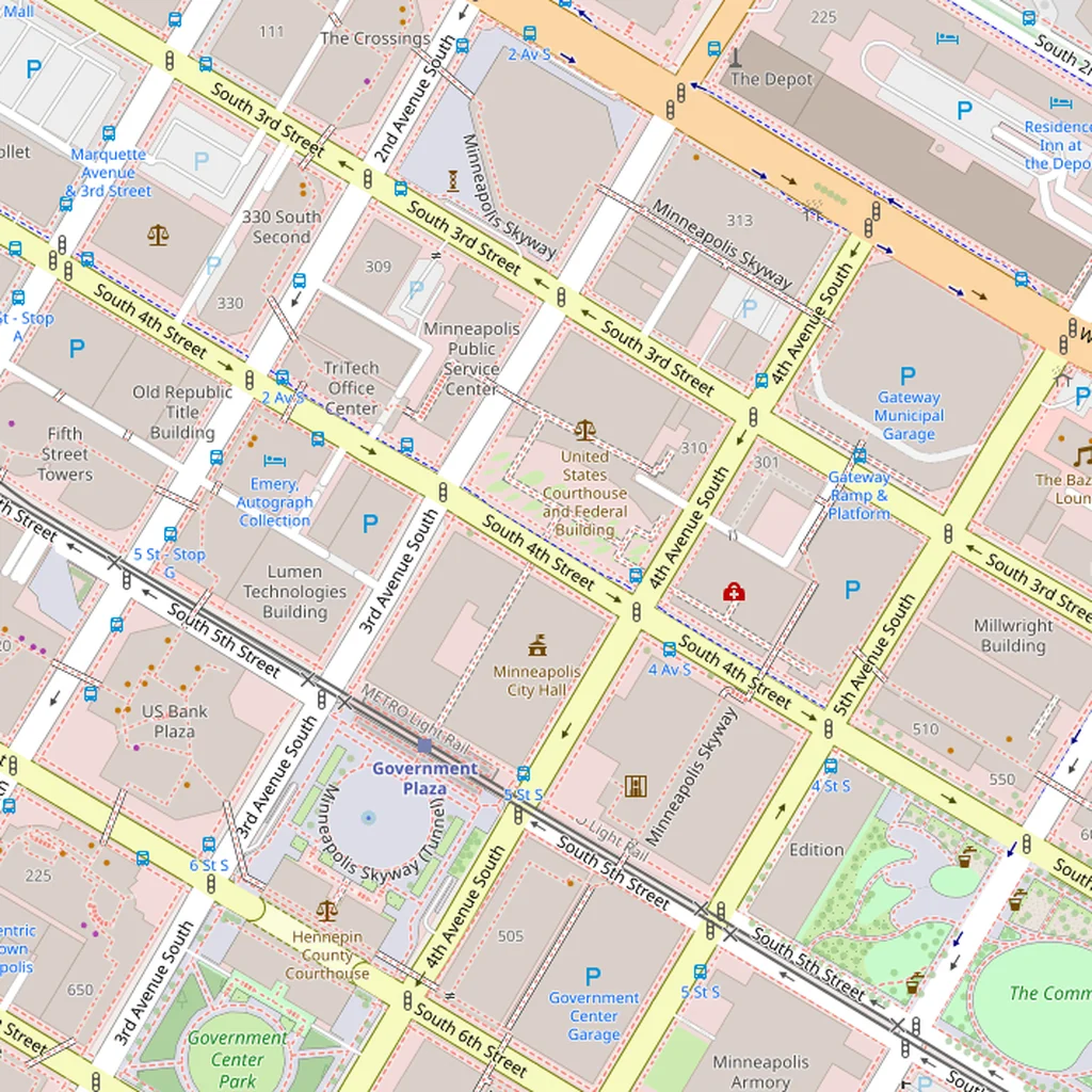 Real-world map of Minneapolis