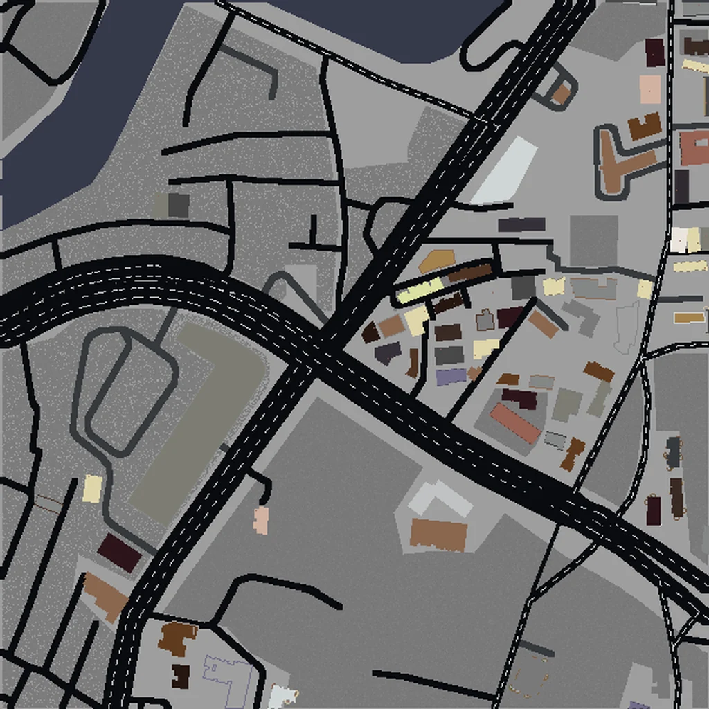 Top-down view of Mumbai generated as a Minecraft world