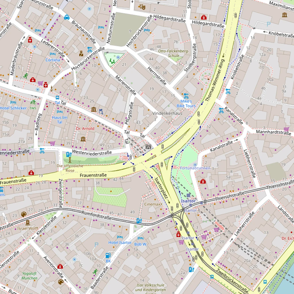 Real-world map of Munich