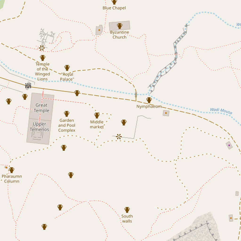 Real-world map of Petra Area