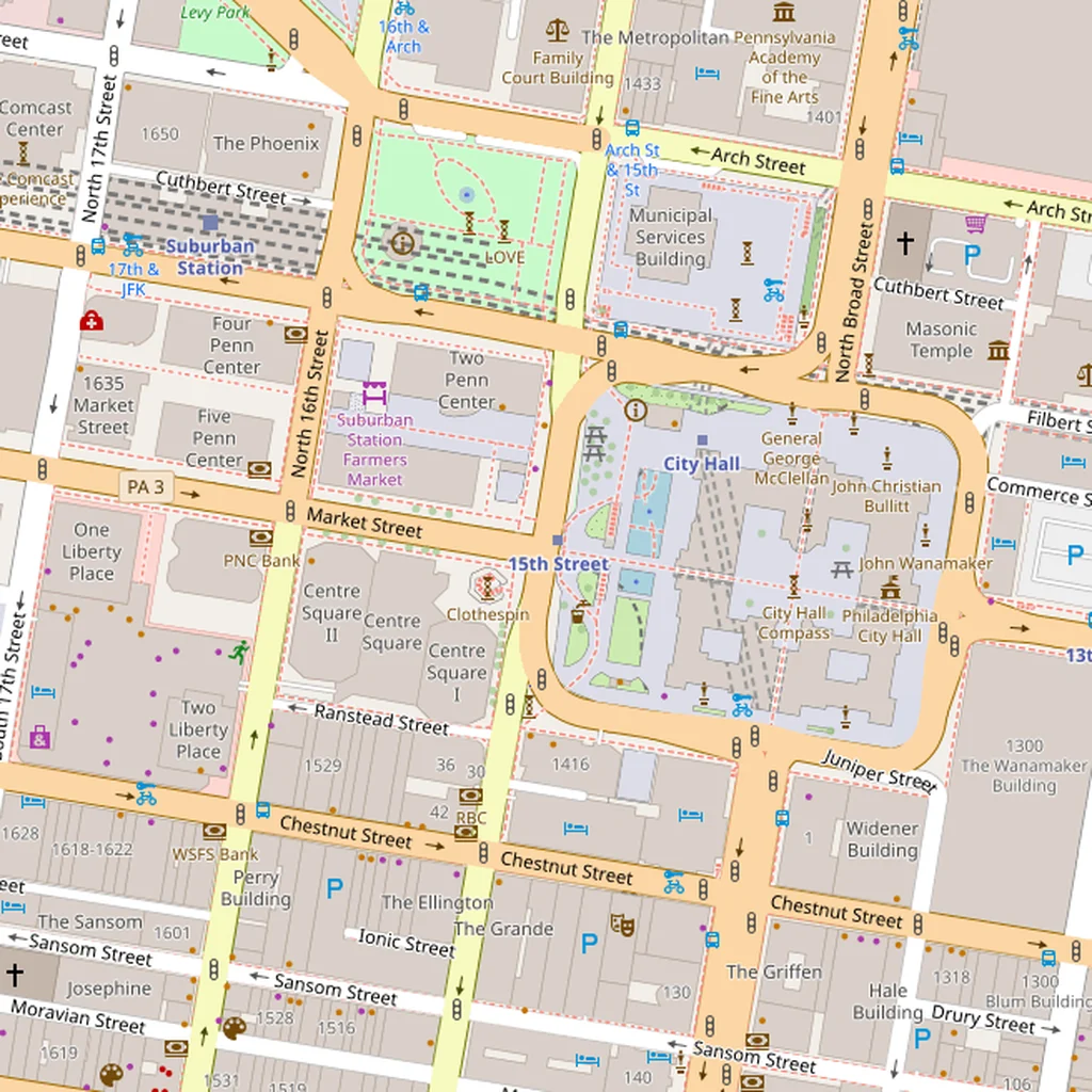 Real-world map of Philadelphia