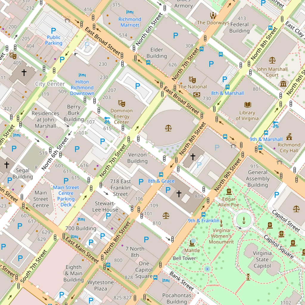 Real-world map of Richmond
