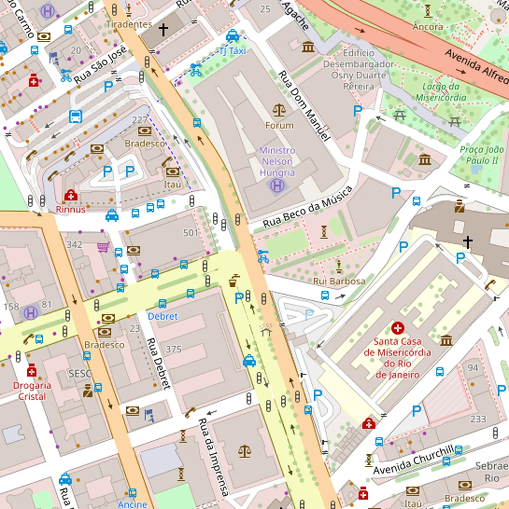 Real-world map of Rio de Janeiro