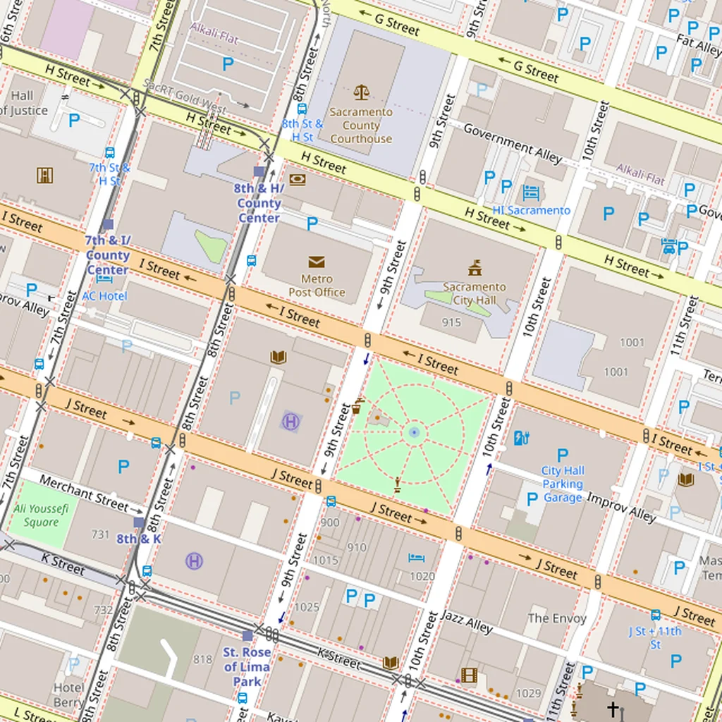 Real-world map of Sacramento