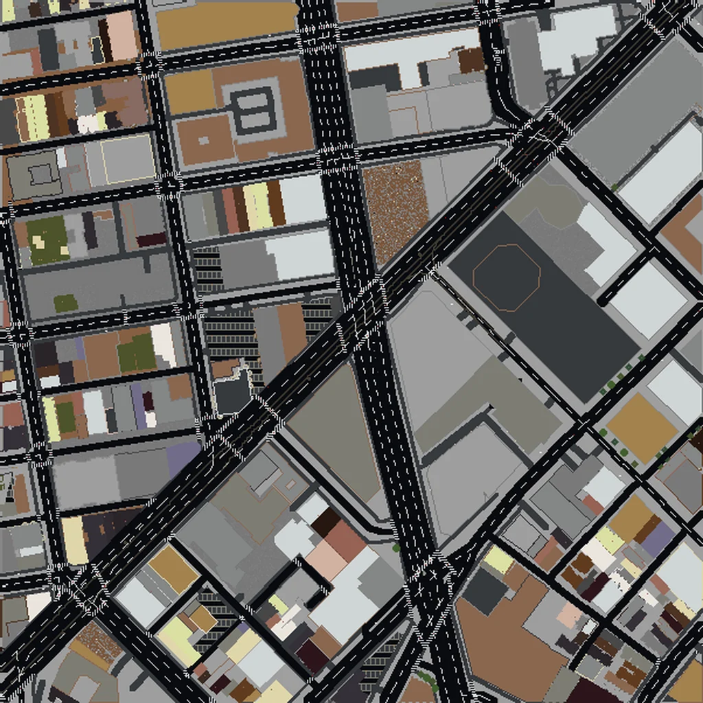 Top-down view of San Francisco generated as a Minecraft world