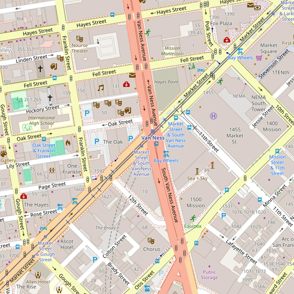 Real-world map of San Francisco
