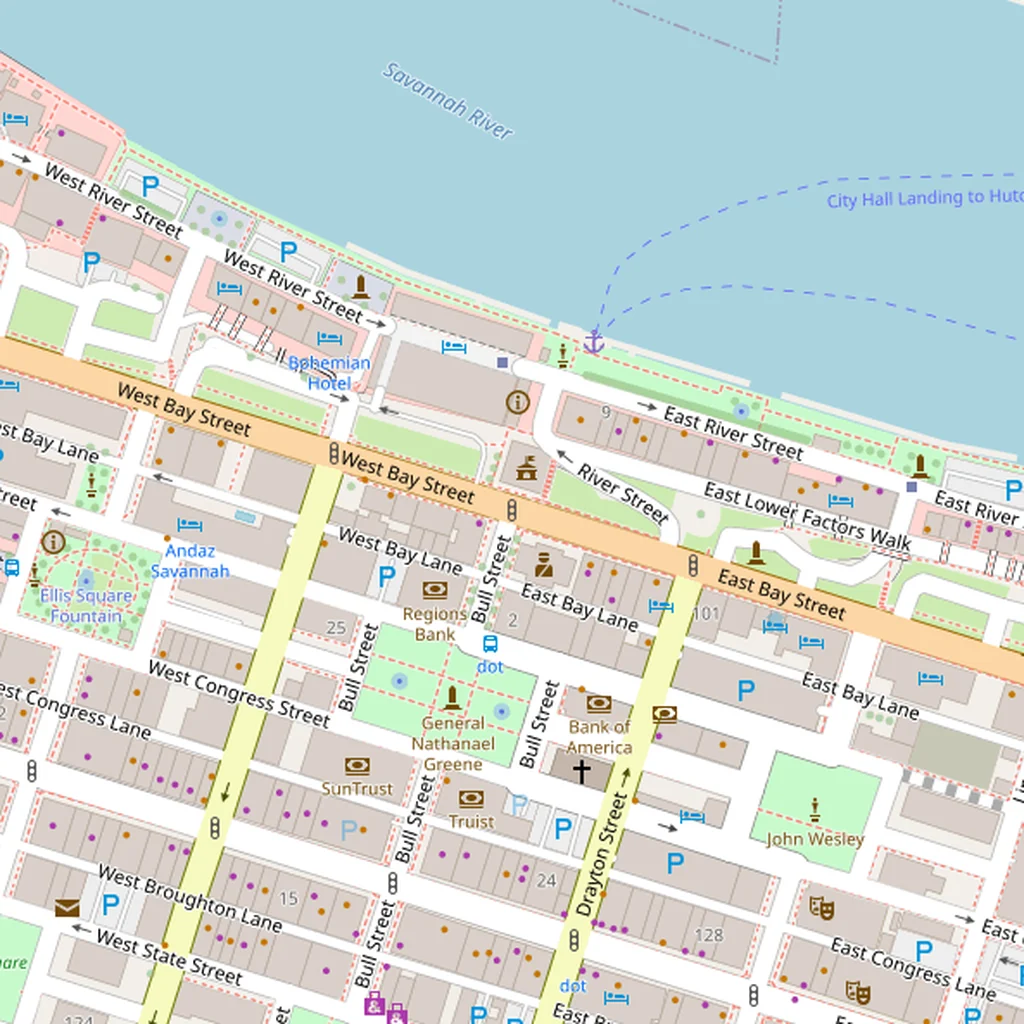 Real-world map of Savannah