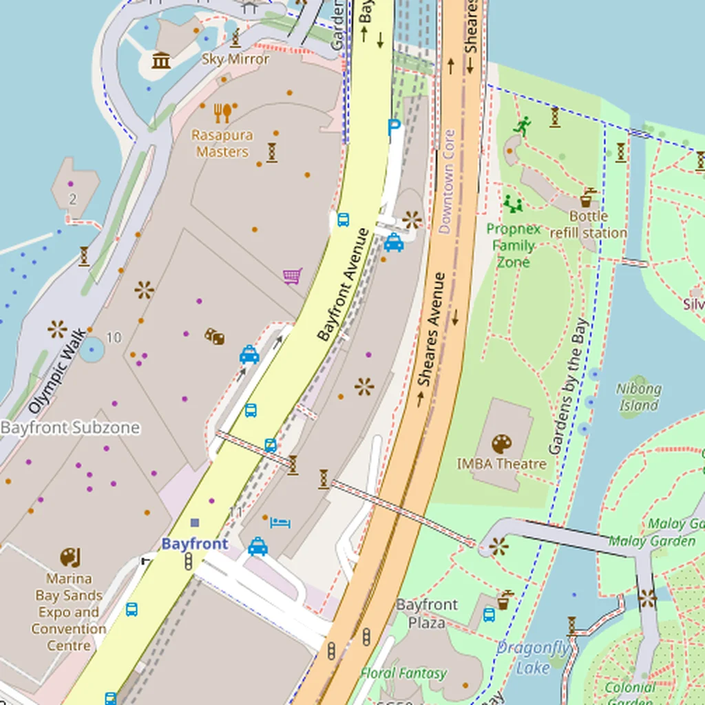 Real-world map of Marina Bay