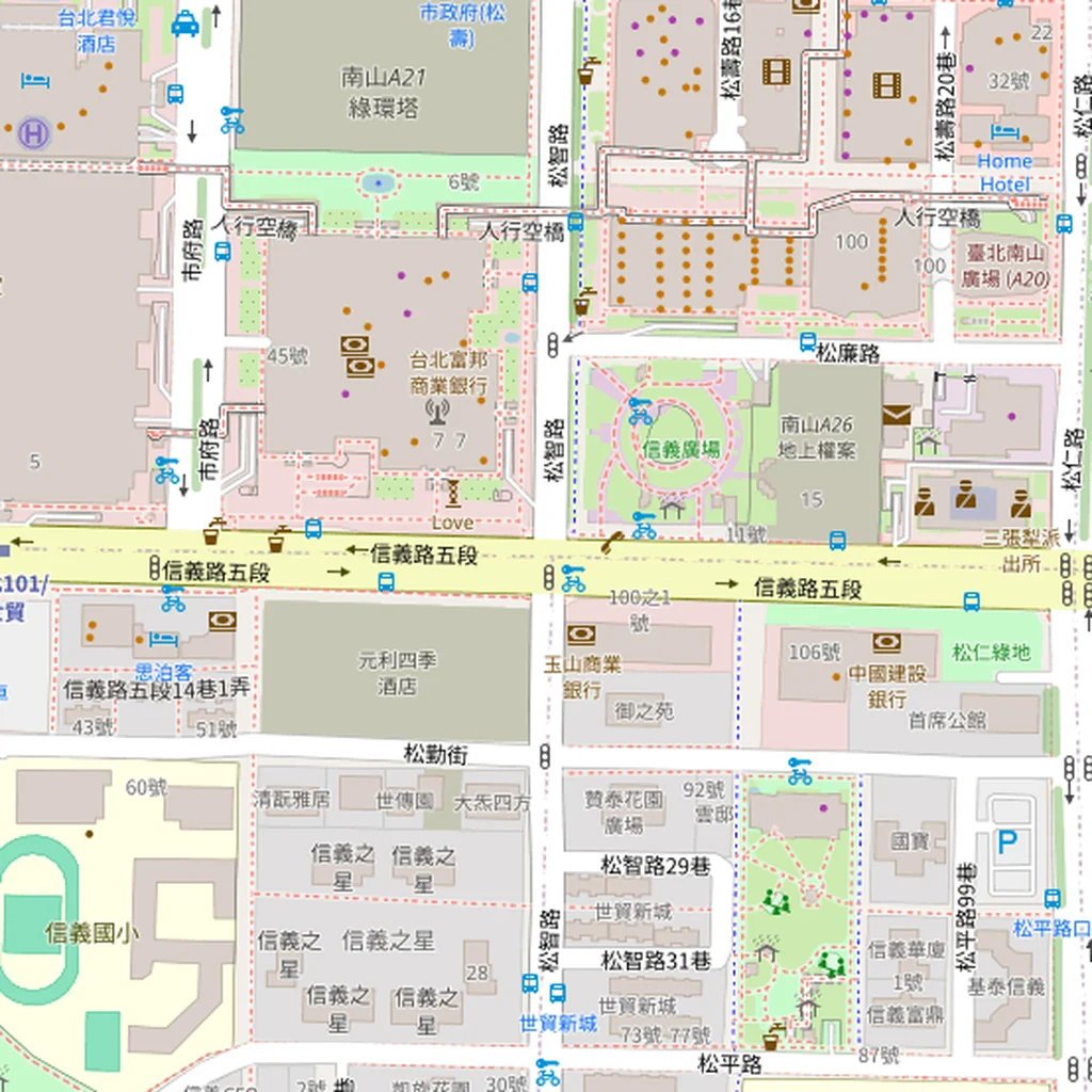 Real-world map of Taipei