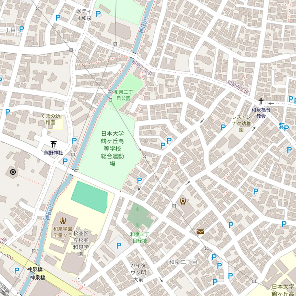 Real-world map of Tokyo