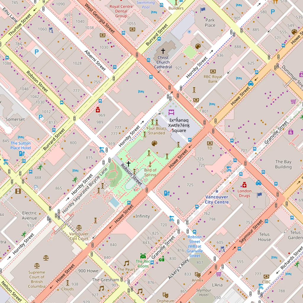 Real-world map of Vancouver