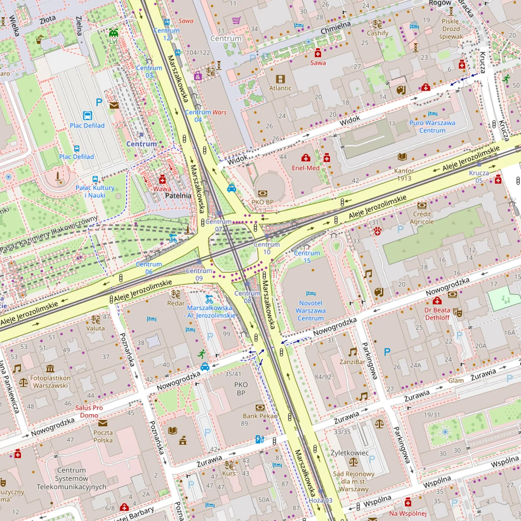 Real-world map of Warsaw