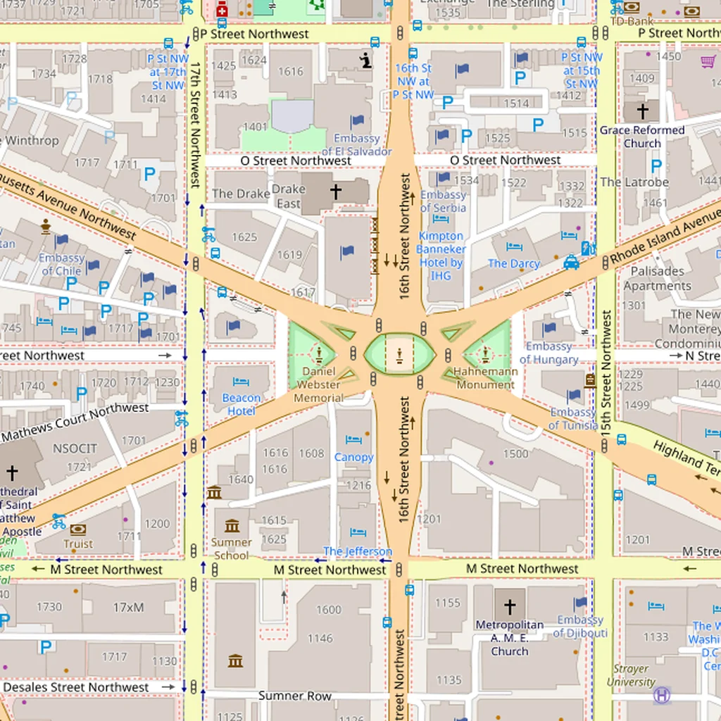 Real-world map of Washington D.C.