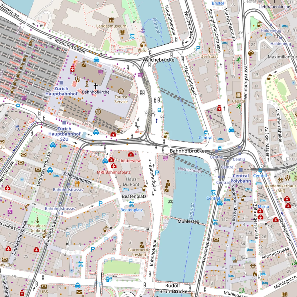 Real-world map of Zurich